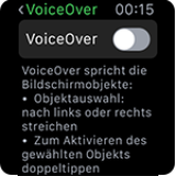 VoiceOver auf der Apple Watch aktivieren oder deaktivieren