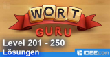 Wort Guru Level 201 bis 250 Lösung – einfache Suche