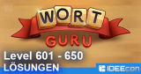 Wort Guru Level 601 bis 650 Lösung – einfache Suche