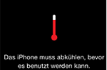 Warnung: Das iPhone muss abkühlen, bevor es benutzt werden kann